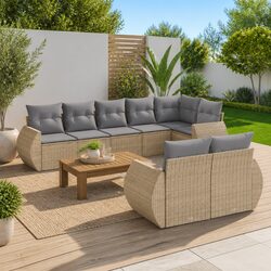 Outdoor 8 Piece Garden Sofa Set in Beige - Perfect for Relaxation