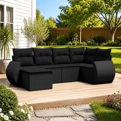 Enhance Your Outdoors with 6 Piece Modular Garden Sofa Set