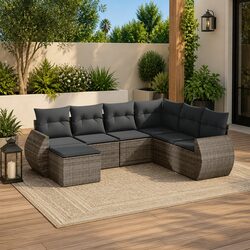 Enhance Your Patio with a 7 Piece Grey Sofa Set