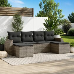 Stylish 6 Piece Outdoor Sofa Set in Grey
