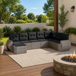 Transform Your Outdoor Space with This 8-Piece Garden Sofa Set