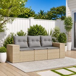 Enhance Your Outdoor Space with Beige 3 Piece Sofa Set