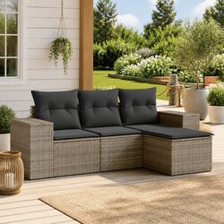 Enhance Your Outdoor Space with a 4-Piece Grey Sofa Set