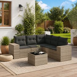 Enhance Your Outdoors with a 6-Piece Grey Sofa Set