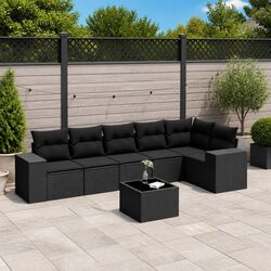 7 Piece Outdoor Patio Sofa Set with Cushions for Relaxation