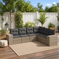Comfort-Enhancing 6 Piece Grey Outdoor Sofa Set