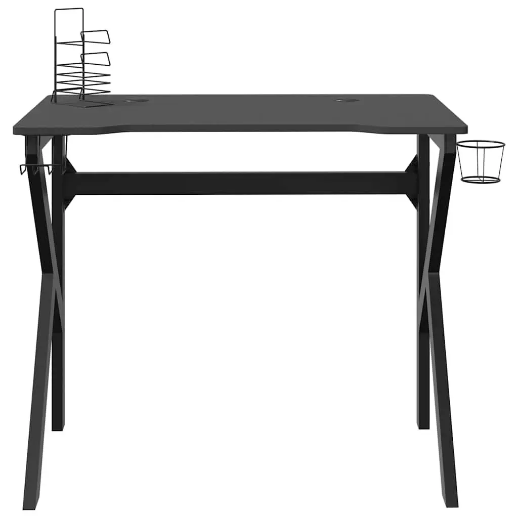 Gaming Desk Black K Shape Legs Computer Workstation Ergonomic Design Office