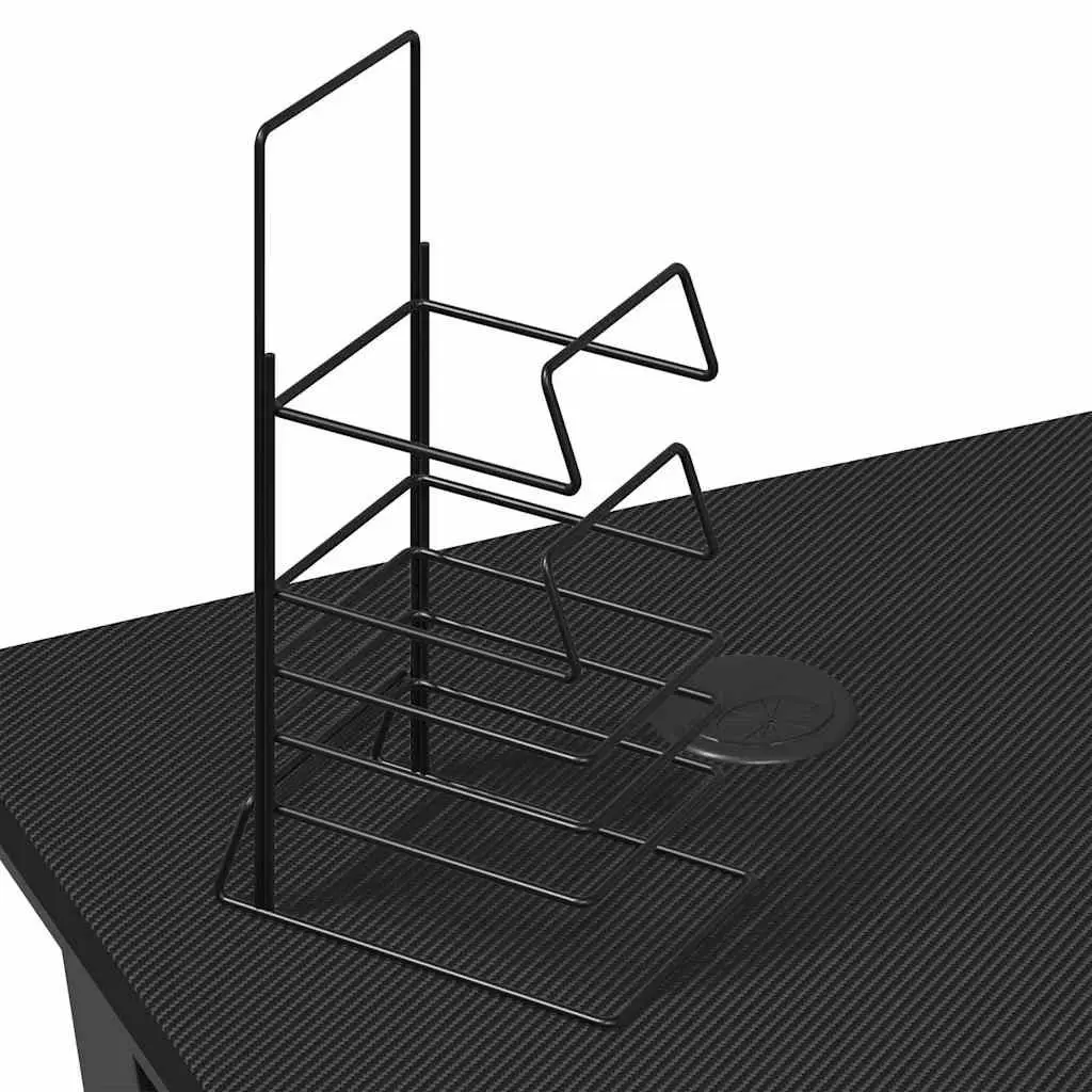 Gaming Desk Black K Shape Legs Computer Workstation Ergonomic Design Office