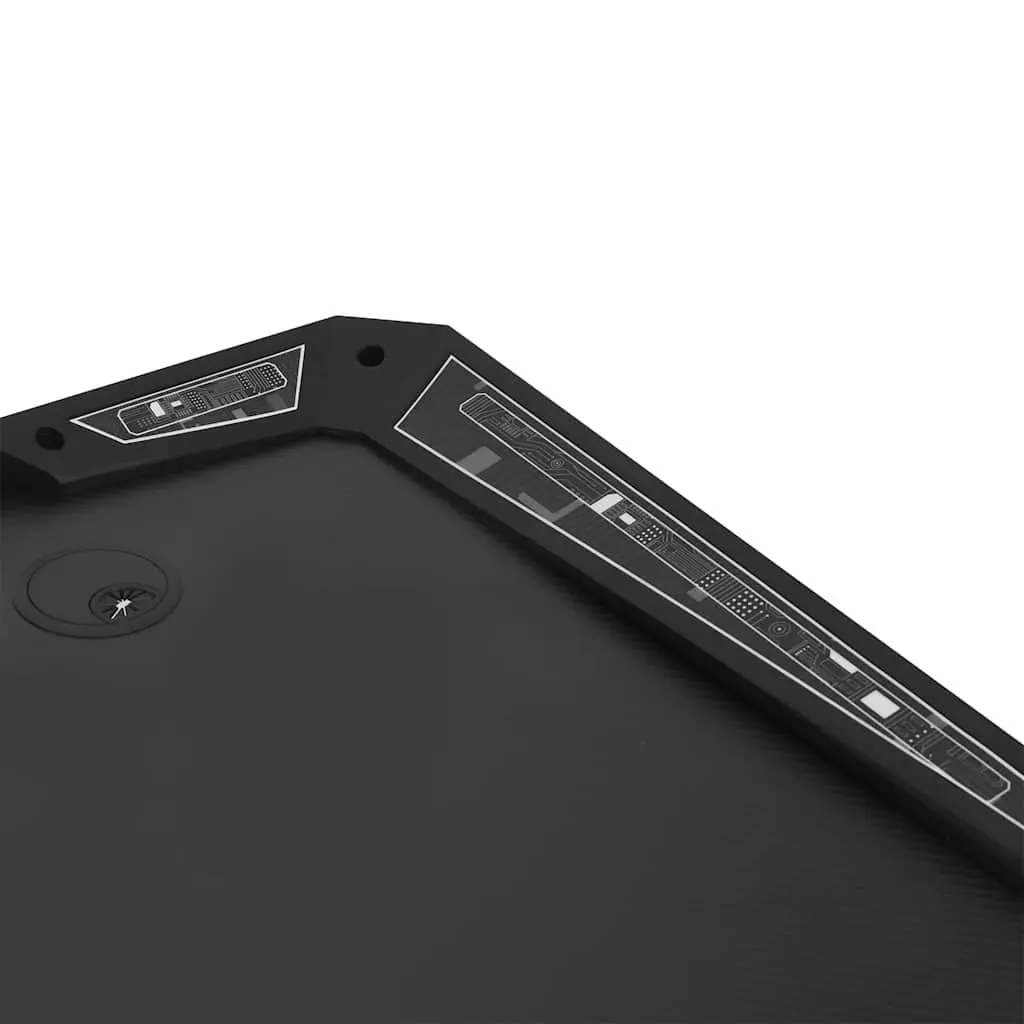 Gaming Desk LED RGB Black Y Shape Computer Workstation Ergonomic Design