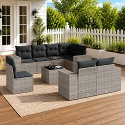 Transform Your Outdoor Space with 9 Piece Garden Sofa Set