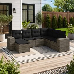 Enhance Your Outdoors with a 7-Piece Grey Sofa Set