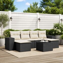 7 Piece Garden Sofa Set in Black for Outdoor Relaxation
