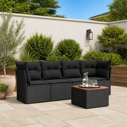 Elegant Black Poly Rattan Garden Sofa Set for Outdoor Spaces