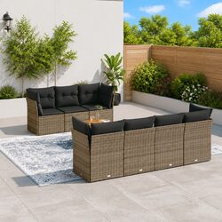 Transform Your Patio with This 8-Piece Grey Outdoor Sofa Set
