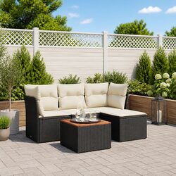 Transform Your Patio with This 5-Piece Black Garden Sofa Set