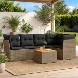 Enhance Your Patio with a 6 Piece Grey Rattan Sofa Set