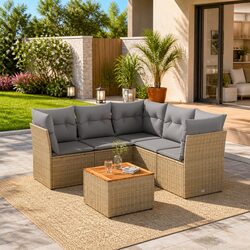 Transform Your Outdoor Space with a 6-Piece Beige Sofa Set
