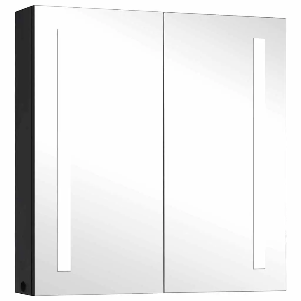 Bathroom Vanity Mirror Cabinet 62x14x60cm LED Integrated Anthracite Storage Unit
