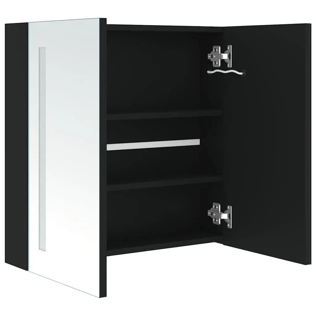 Bathroom Vanity Mirror Cabinet 62x14x60cm LED Integrated Anthracite Storage Unit