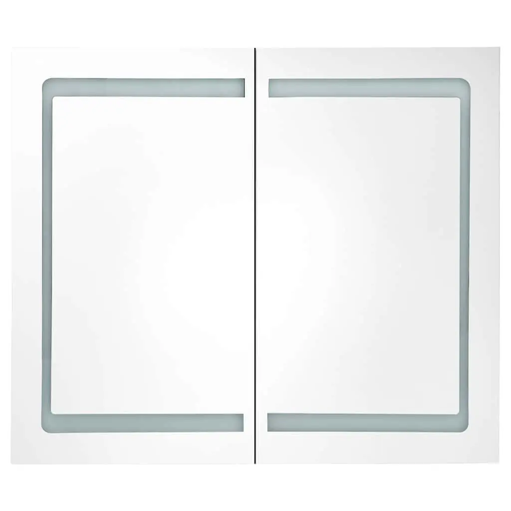 Bathroom Vanity Mirror Cabinet 80x12.2x68cm LED Anthracite Storage Unit
