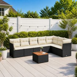 Versatile 8 Piece Black Outdoor Sofa Set for Relaxing Spaces