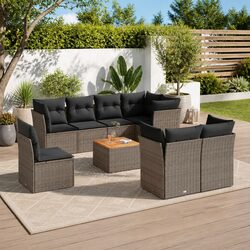 Transform Your Outdoor Space with a Grey 9-Piece Sofa Set
