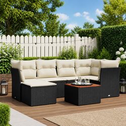 Transform Your Outdoor Space with 7 Piece Black Sofa Set