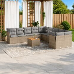 Elevate Your Outdoors with a 11-Piece Beige Patio Set