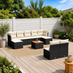 10-Piece Black Outdoor Sofa Set for Your Perfect Space