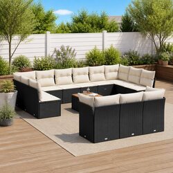 Outdoor Living 14-Piece Garden Sofa Set in Black