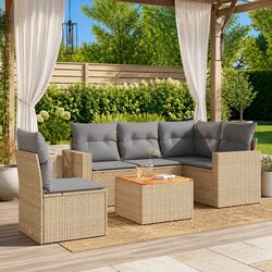 Beige Outdoor 6 Piece Sofa Set for Your Patio