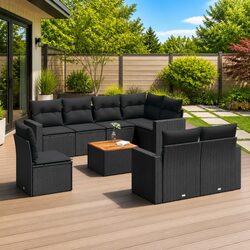 Outdoor 9 Piece Sofa Set for Stylish Relaxation
