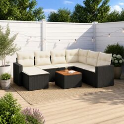 8 Piece Black Rattan Garden Sofa Set – Enhance Your Outdoor Living