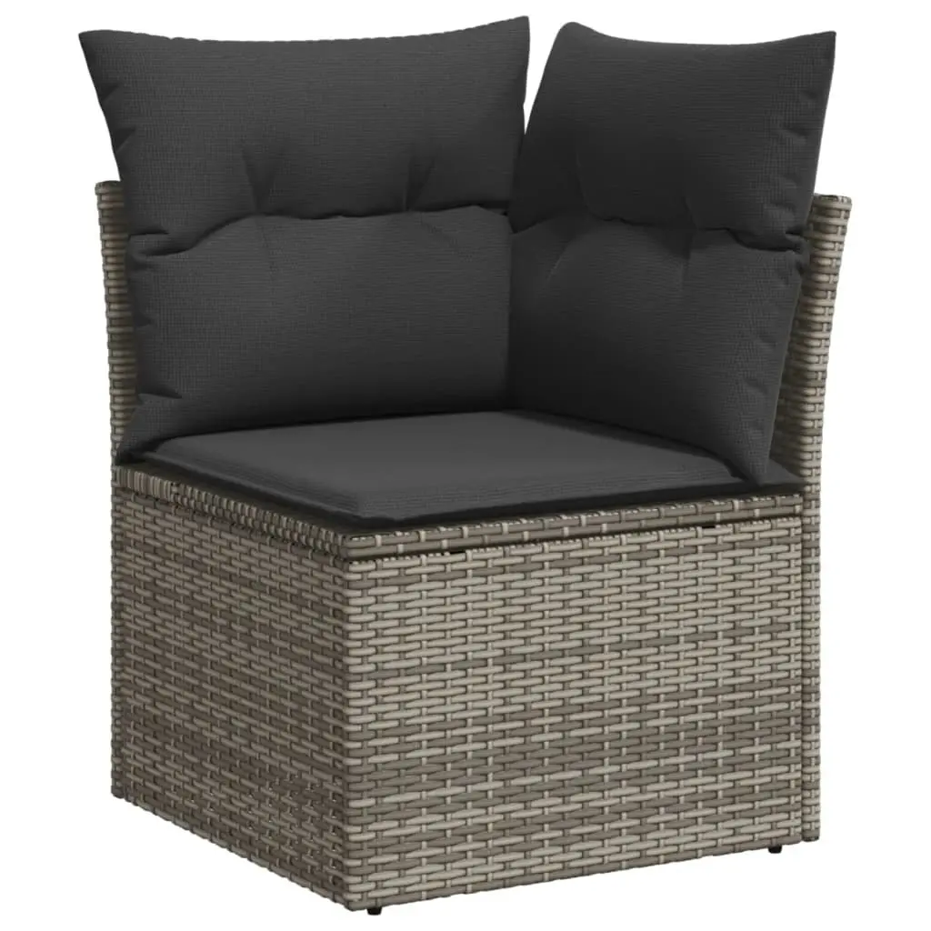 10-Piece Garden Sofa Set with Storage Cushions Outdoor Patio Furniture Grey