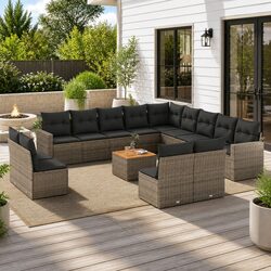 Elevate Your Outdoor Experience with 14 Piece Grey Sofa Set