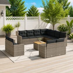 Stylish 12 Piece Outdoor Modular Lounge Set in Grey
