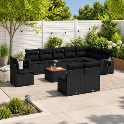 Enhance Your Outdoor Space with 11 Piece Sofa Set Black