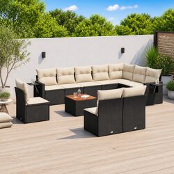 Elevate Your Outdoor Space with 11 Piece Black Sofa Set