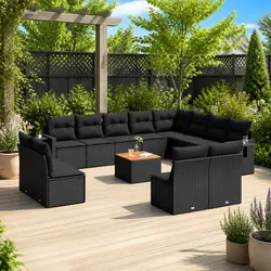 Stylish Black Modular 13 Piece Outdoor Furniture Set