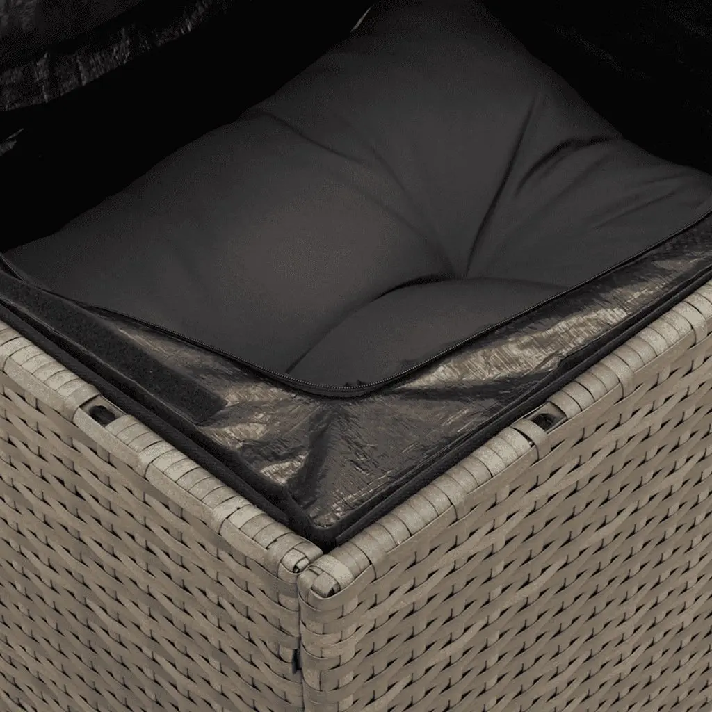 6 Piece Garden Sofa Set Grey PE Rattan with Storage Cushions Outdoor Furniture