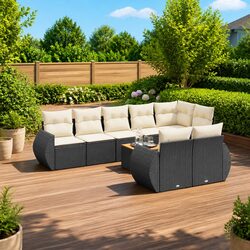 Stylish 9 Piece Outdoor Patio Sofa Set in Black