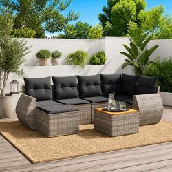 Grey 7 Piece Garden Sofa Set for Outdoor Relaxation