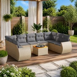 Enhance Your Outdoor Space with 10-Piece Garden Sofa Set