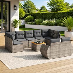 Elevate Your Outdoors with a 10-Piece Garden Sofa Set