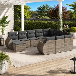 Grey Poly Rattan Sofa Set for Stylish Outdoor Living