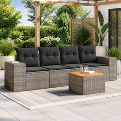 Transform Your Outdoor Space with 5 Piece Grey Sofa Set