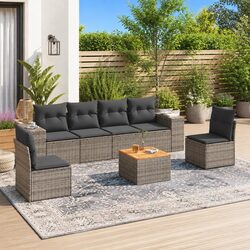 7 Piece Grey Outdoor Sofa Set for Relaxing Spaces