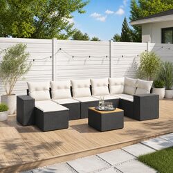 Elevate Your Outdoor Space with 8 Piece Sofa Set Black
