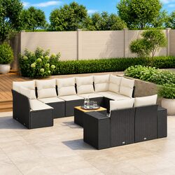 Elevate Your Patio with This 10 Piece Black Sofa Set