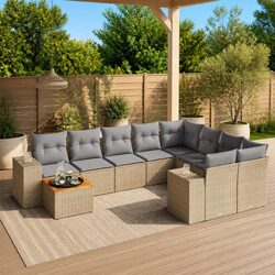 Transform Your Patio with This 10-Piece Garden Sofa Set
